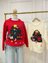 Christmas Tree Print Round Winter Pullover